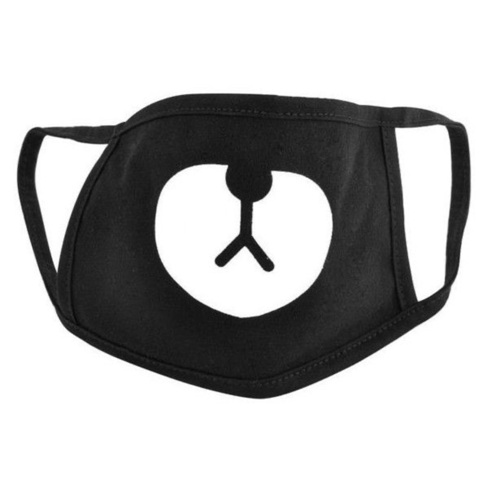 Kpop bear cartoon fabric facemask black and white